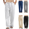 Linen Long Pants Drawstring Trousers Leisure Resort Trousers Men Thin Oversized