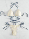 Sexy Love Drawstring Strap Hard Cup Bikini Women Swimwear Seaside Holiday