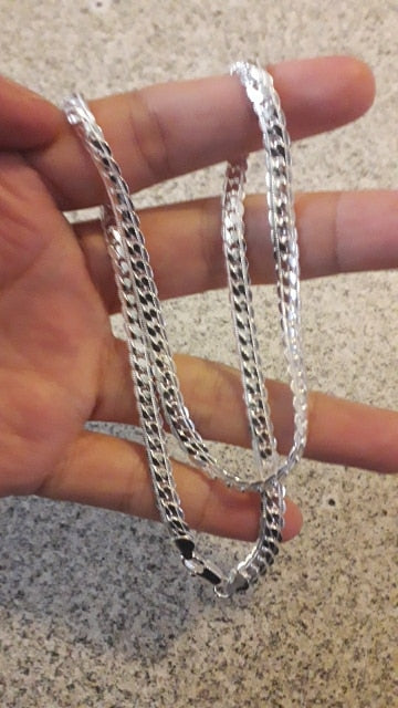 Sterling Silver 6mm Side Chain 8/18/20/22/24 Inch Necklace