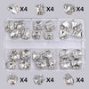 Crystal Nail Rhinestones 24pcs Transparent Alloy Ice Pile Drill