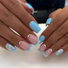Colorful Glossy Acrylic Press On Nails Long Coffin Tips