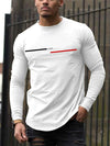 Trendy T-shirt Men's Long Sleeved Printed Round Neck