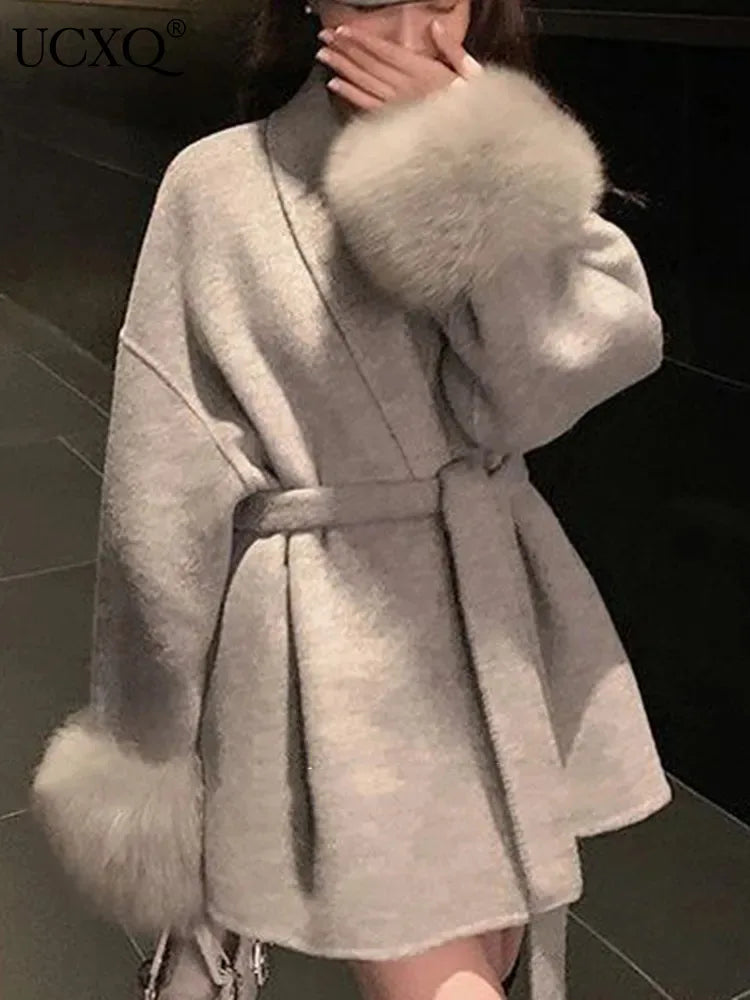 Patchwork Woolen Coat Beautiful Jacket Autumn 2024