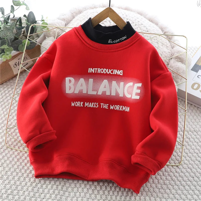 Autumn and Winter Children's Warm Fleece Sweatshirt