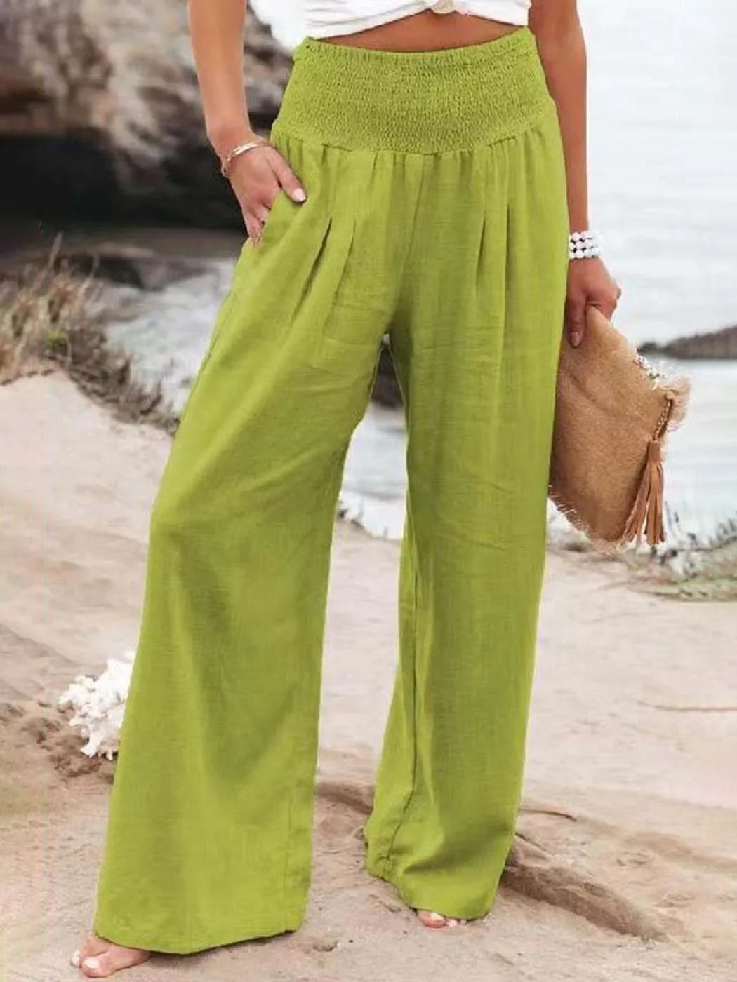 Bloomers With Pockets harem Pants Elastic High Waist