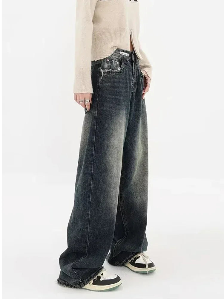 Harajuku Y2K Baggy Streetwear Retro Autumn High Waist Pants Loose Wide Leg