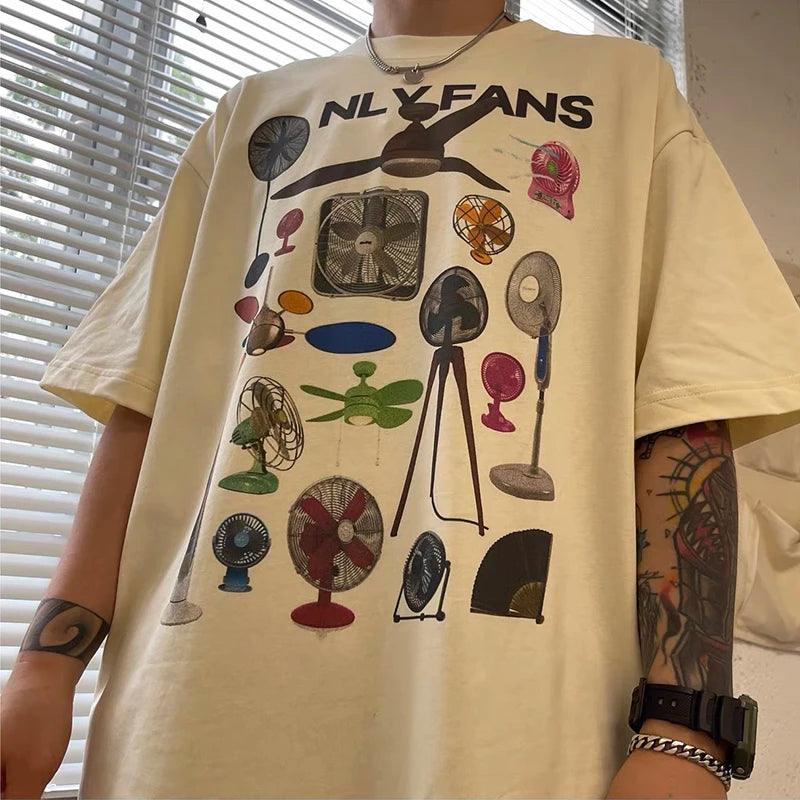 Men Vintage Fashion Streetwear Graphic T Shirt Only Fans Funny
