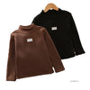 Autumn Winter Half High Neck Pullover Long Sleeve Shirt Kids