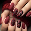Matte Red Rose Nail Art