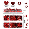 Red Valentines Day Nail Glitter Love Heart Sequins Powder For Art