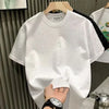 Summer Men Clothing Summer Rhinestone Rivet T-shirt Round Casual T-shirt