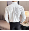 Mens Shirt Strap Decorate Top Long Sleeve Shirt Soft Elastic High Blouse Ruffian 2024 Cloth