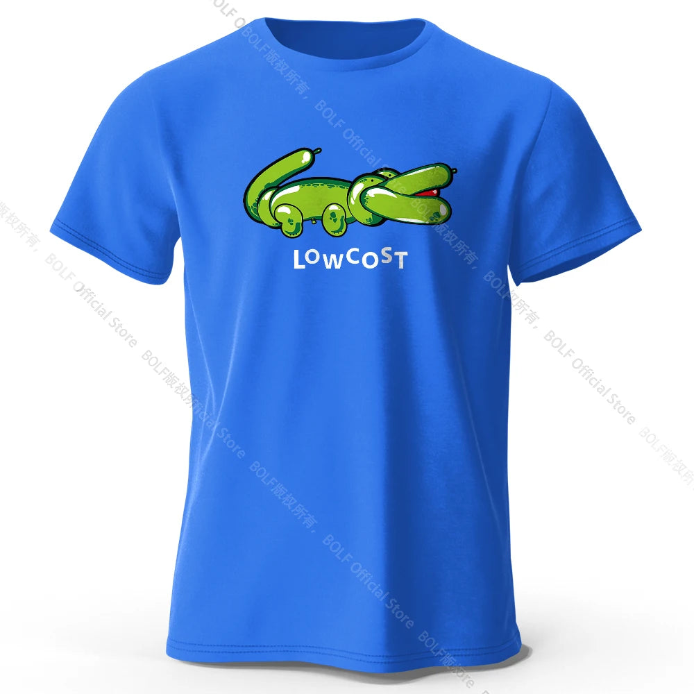 Mens Lowcost Crocodile Joke Tshirt 100 Cotton Oversized Funny Tee
