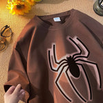 Urban Style: Oversized Men's Tee with Bold Black Spider Print