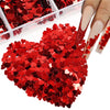 Red Valentines Day Nail Glitter Love Heart Sequins Powder For Art