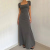 Short Sleeve Square Collar Dress