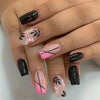 Colorful Glossy Acrylic Press On Nails Long Coffin Tips