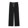 Solid Lace Up Side Zipper Straight Pants
