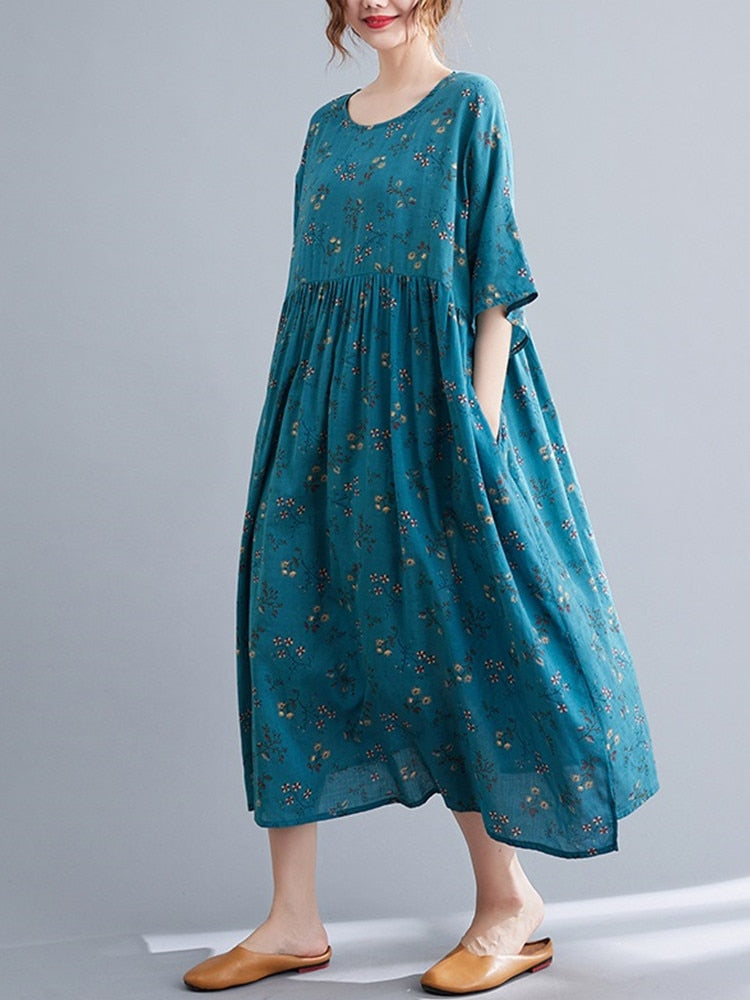 Effortless Elegance Embrace Style with Loose Long Summer Vintage Floral Dresses