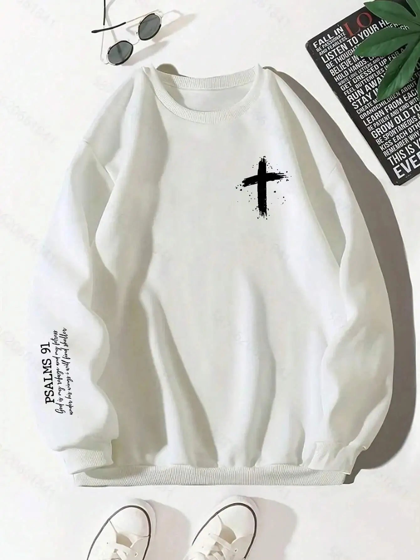 Cross Bible Psalms 91 Sweatshirt