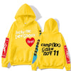 Graffiti Print Padded Sweatshirt Lucky Me I See Ghosts Graphic Y2k
