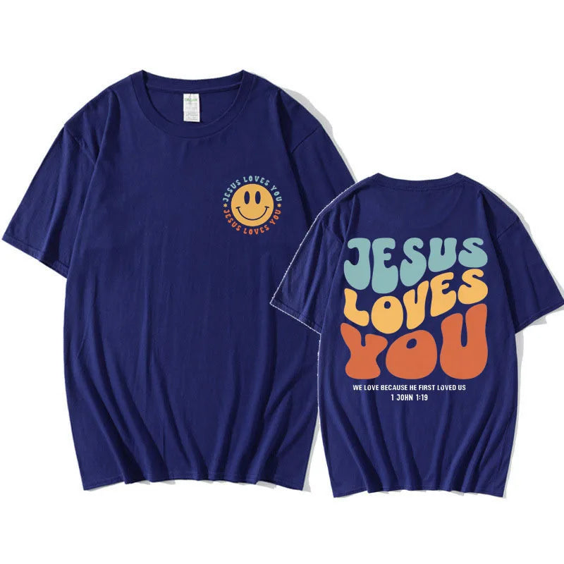 Jesus Loves You Funny T Shirt Men Christian Jesus Aesthetic T-shirt