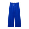 Solid Lace Up Side Zipper Straight Pants