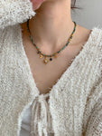 Peri'sBox Vintage Natural Stone Beads Necklace Women's Charm Mang Star Pendant