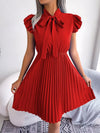 Bow Collar Lace-Up Dress