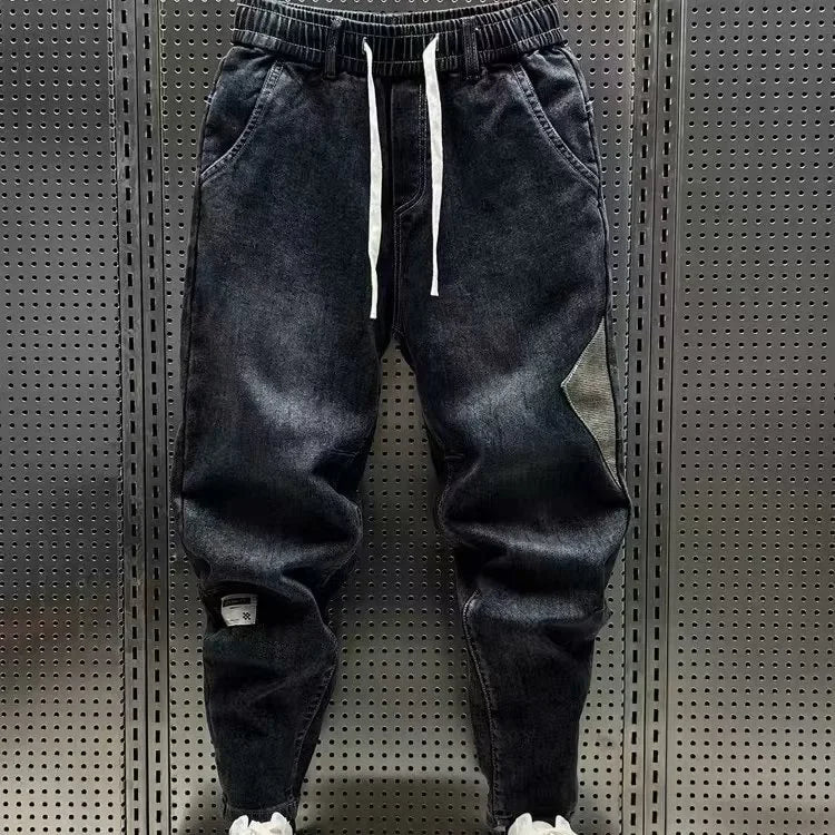 2024 Autumn Men's Fleece Jeans Stretchable Loose