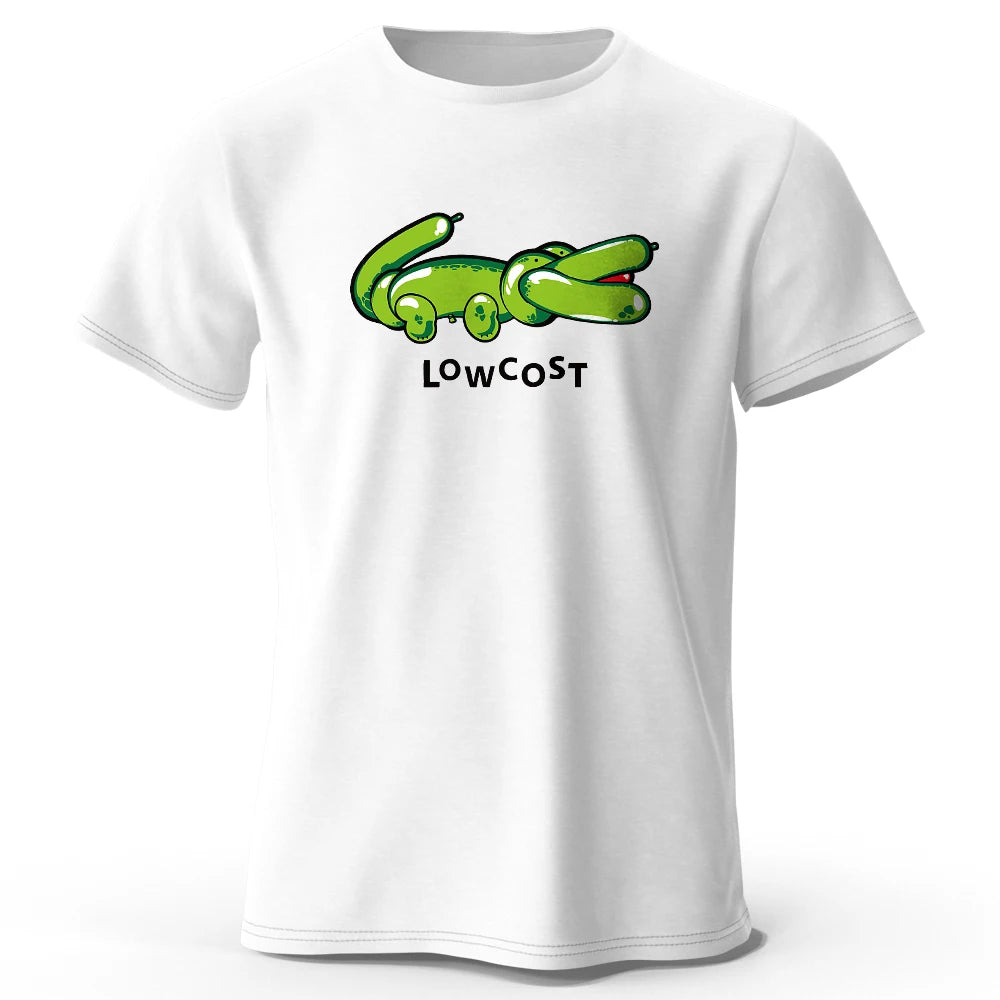 Mens Lowcost Crocodile Joke Tshirt 100 Cotton Oversized Funny Tee