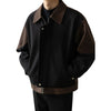 Men's Autumn Spring Loose Casual Patchwork Korea Streetwear Coat Outerwear