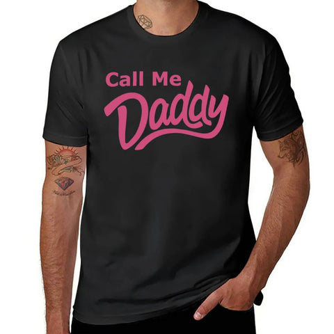 Men's Black 'Call Me Daddy' T-Shirt Classic Plain Tee