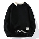 Men Vintage Sweater Round Neck Fit Knitted Pullover Loose Harajuku Retro