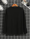 Trendy T-shirt Men's Long Sleeved Printed Round Neck