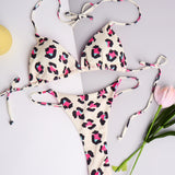 Cute Heart Print Bikini Two-Piece Swimsuit for Women's Beachwear