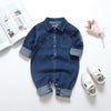 Denim Rompers for Newborns and Infants: Baby Jumpsuits (0-18 Months)