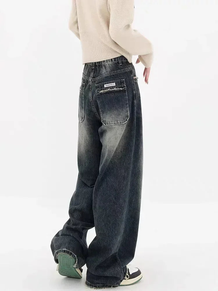 Harajuku Y2K Baggy Streetwear Retro Autumn High Waist Pants Loose Wide Leg