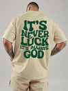 Men’s Retro Never Luck Printed Athletic T Shirt Summer