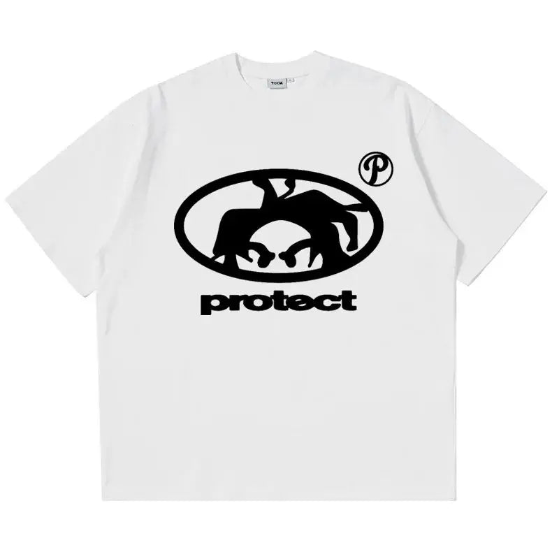 Men T-Shirt Oversized Tops Summer Harajuku Short Sleeve Y2k Streetwear