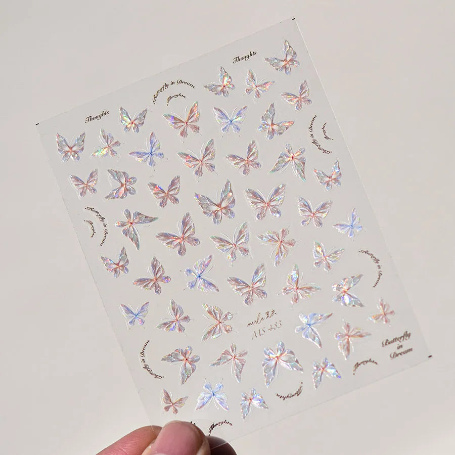 Metallic Bronzing Butterfly Nail Art Decals For Diy Manicures