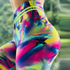 High-Waisted Colorful Sunset Rainbow Print Yoga Leggings
