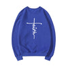 Faith Cross Hoodie Christian Women Crewneck Sweatshirt