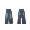 Men's Jeans Autumn and Winter Baggy Causal Black Straight wide
