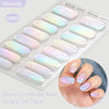 Gradient Auroras Semi Cured Gel Nail Strips Sparkly Shinning DIY Gel Polish