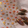 Golden Maple Leaf Nail Stickers Shiny Autumn Decals