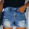Women's Ripped Frayed Denim Shorts