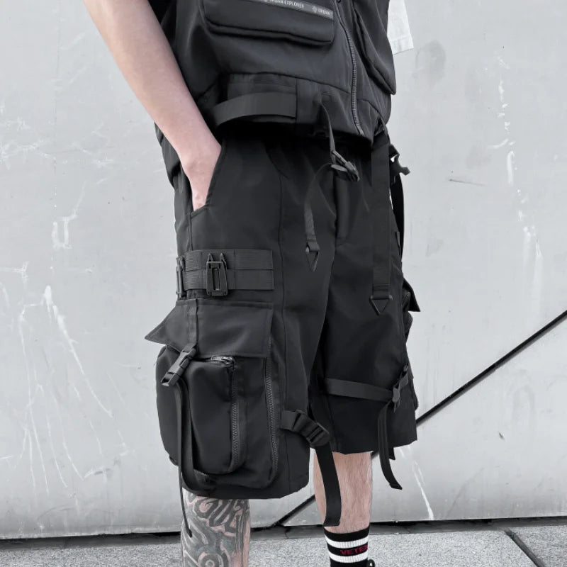 Mens Tide Tactical Shorts Summer Functional Loose Techwear