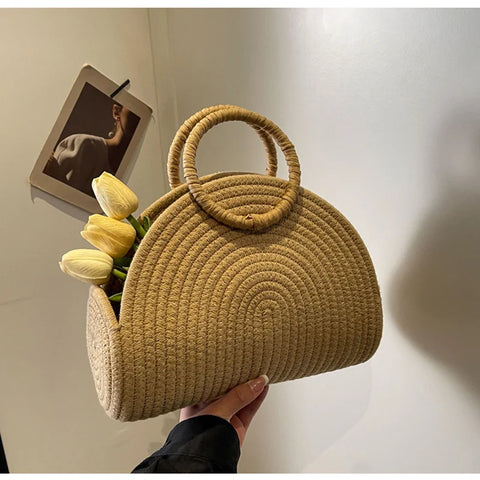 Luxe Half-Moon Woven Bags Perfect for Stylish Occasions