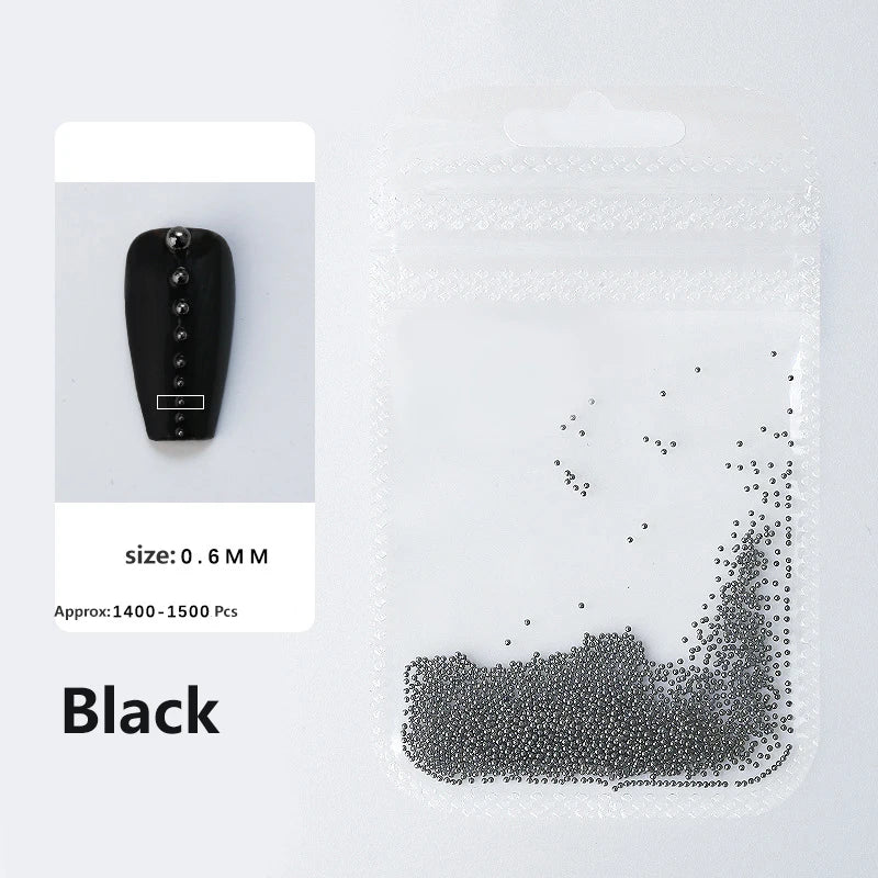 0.4mm-1.5mm Nail Art Beads Steel Ball Metal Micro Caviars Alloy